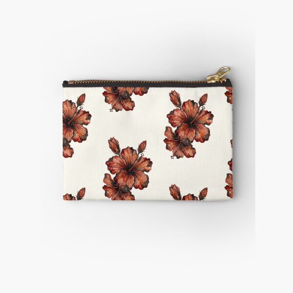 Item preview, Terracotta Hibiscus Floral Pattern Moody Botanical Print designed and sold by MoonOpuluna.