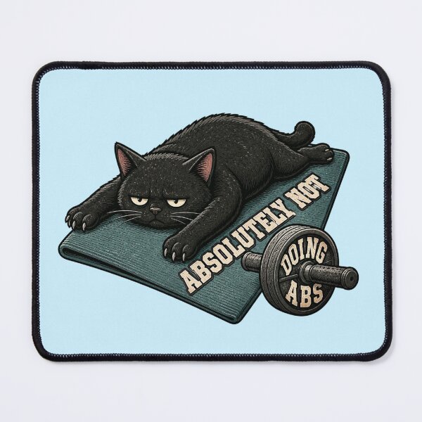 Item preview, Funny Black Cat Gym Workout Humor designed and sold by Gentlestate.