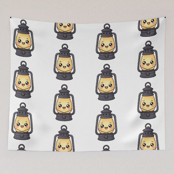 Item preview, Cute Kawaii Lantern Happy Camping Adventure Illustration designed and sold by Seculinator.