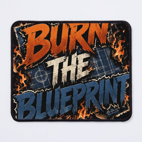 Item preview, Burn The Blueprint — Fire Streetwear Typography designed and sold by NUFADE.