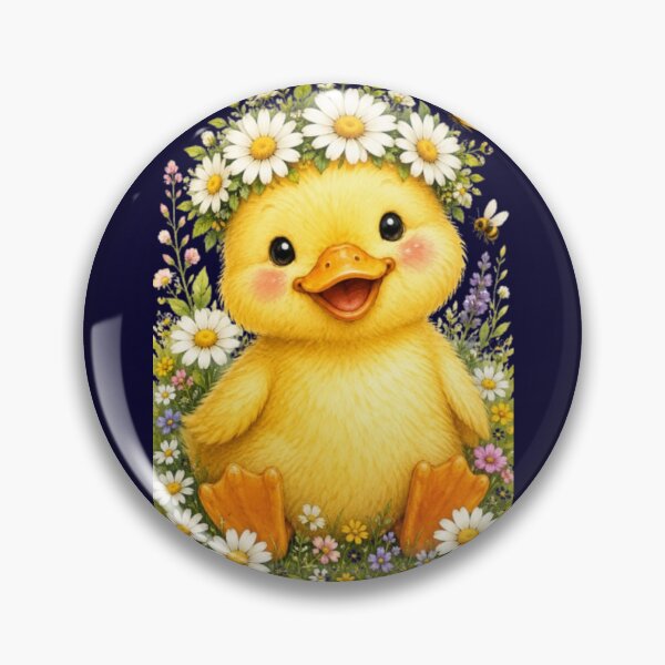 Item preview, Cute Baby Duck Wearing Daisy Flower Crown Watercolor Spring Floral Animal Illustration designed and sold by HopeAndHustle.