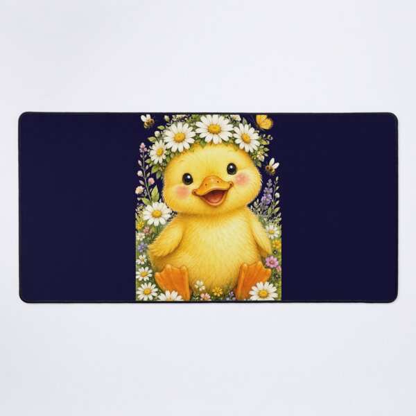 Item preview, Cute Baby Duck Wearing Daisy Flower Crown Watercolor Spring Floral Animal Illustration designed and sold by HopeAndHustle.