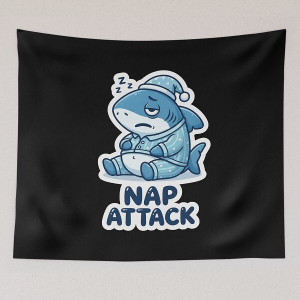 Item preview, Sleepy Shark Wearing Pajamas Nap Attack designed and sold by Owcomm.