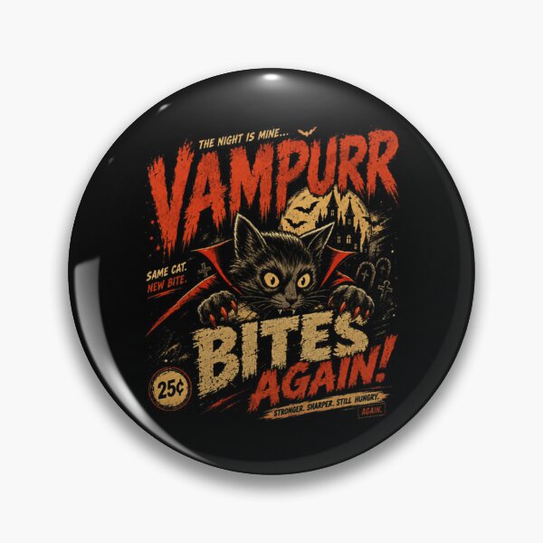 Item preview, Vampurr Bites Again! Vampire Cat Halloween Horror Feline Lover designed and sold by RetroMini2026.