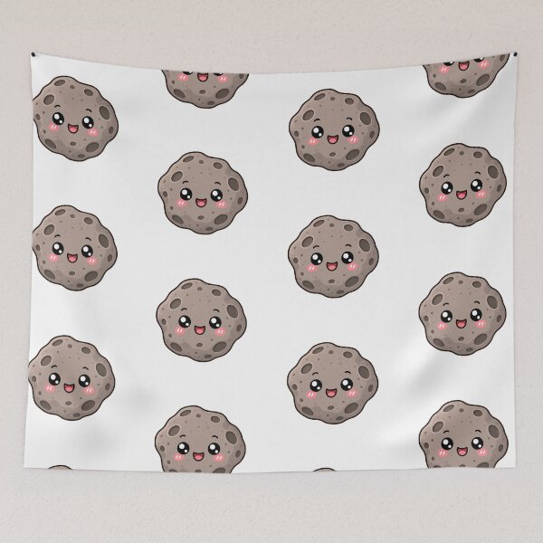 Item preview, Cute Kawaii Asteroid Happy Space Meteor Illustration designed and sold by Seculinator.