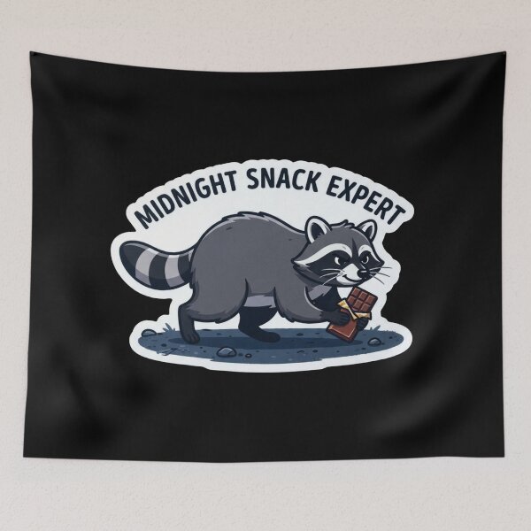 Item preview, Midnight Snack Expert Raccoon Eating Chocolate designed and sold by Owcomm.