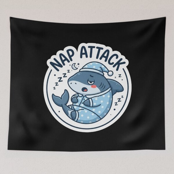 Item preview, Cute Sleeping Shark Nap Attack Cartoon designed and sold by Owcomm.
