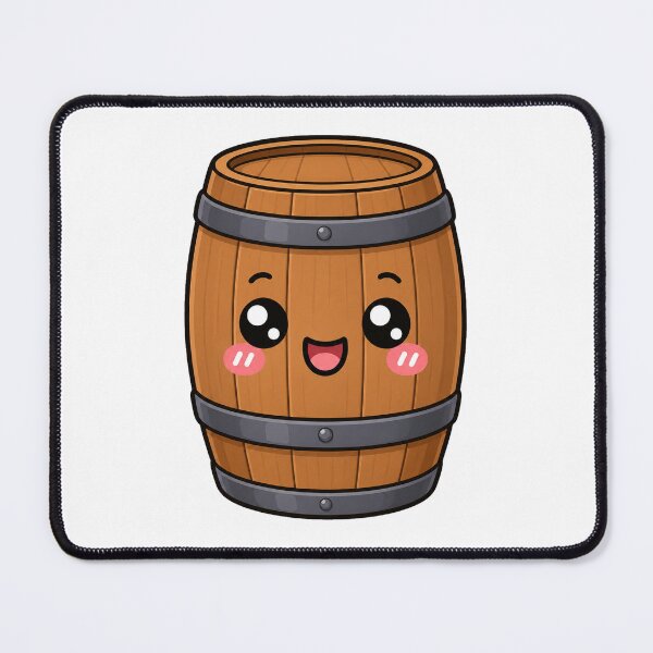 Item preview, Cute Kawaii Wooden Barrel Happy Wooden Object Illustration designed and sold by Seculinator.