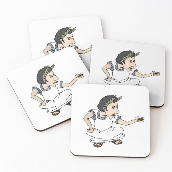 Item preview, Funny Roman Emperor Counting Coins Cartoon | Sarcastic Ancient Rome Money Sticker designed and sold by MyxaART.