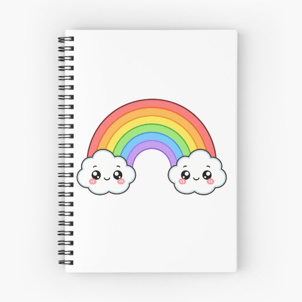Item preview, Cute Kawaii Rainbow Happy Sky Clouds Illustration designed and sold by Seculinator.