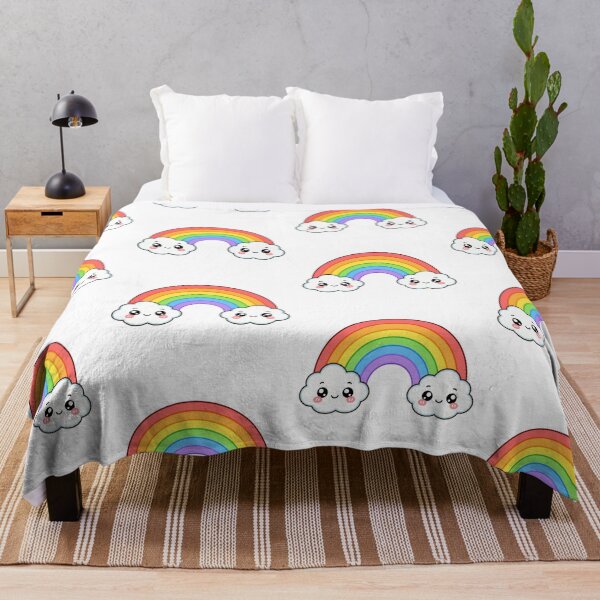 Item preview, Cute Kawaii Rainbow Happy Sky Clouds Illustration designed and sold by Seculinator.