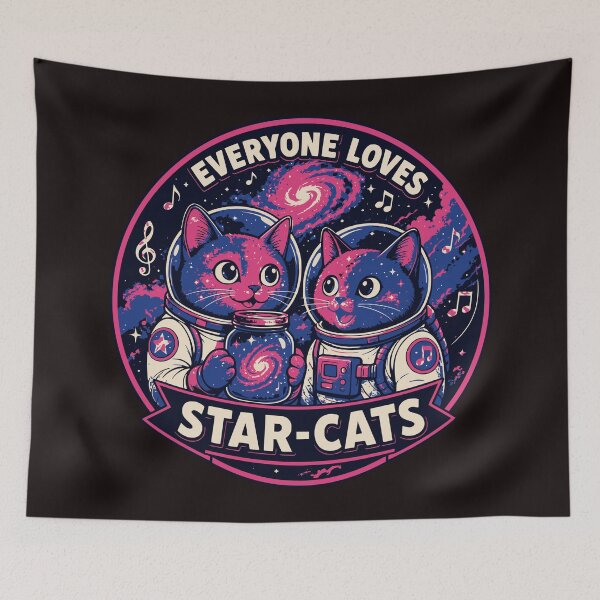 Item preview, Everyone Loves Star Cats Cosmic Space Explorers designed and sold by AwesomeBeyondLimits.