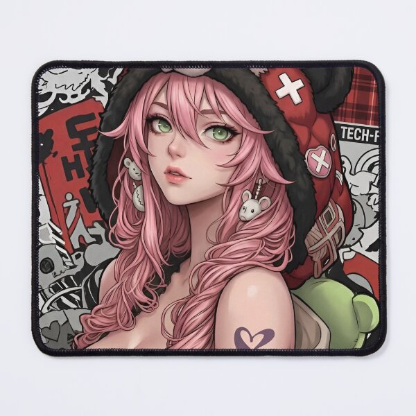 Item preview, Cyber Fox Girl Anime Aesthetic | Pink Hair Kitsune Streetwear Techwear Waifu Art designed and sold by Dyan4.