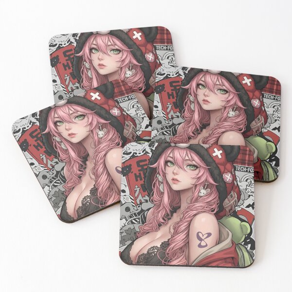 Item preview, Cyber Fox Girl Anime Aesthetic | Pink Hair Kitsune Streetwear Techwear Waifu Art designed and sold by Dyan4.