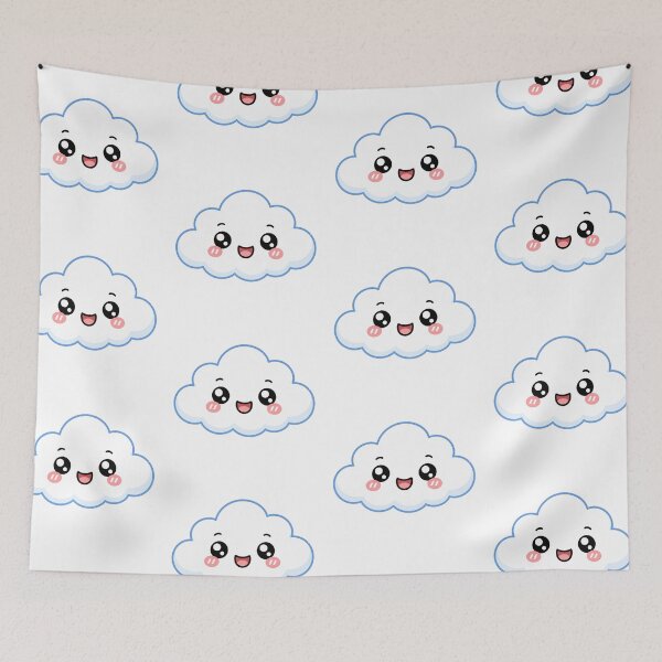 Item preview, Cute Kawaii Cloud Happy Sky Weather Illustration designed and sold by Seculinator.