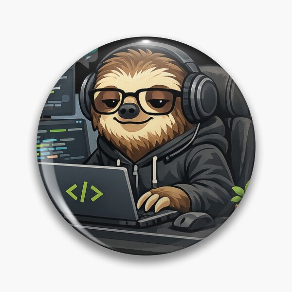Item preview, Lazy Sloth Programmer Coding at Laptop | Cute Developer Gift for Coders designed and sold by Ach&Koor.