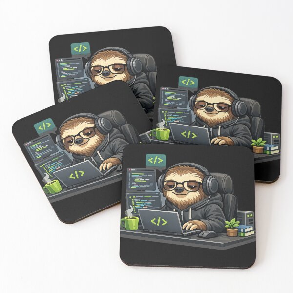 Item preview, Lazy Sloth Programmer Coding at Laptop | Cute Developer Gift for Coders designed and sold by Ach&Koor.