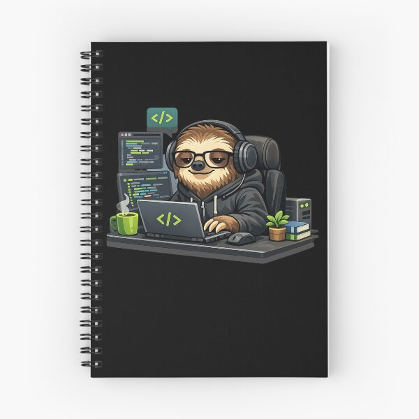 Item preview, Lazy Sloth Programmer Coding at Laptop | Cute Developer Gift for Coders designed and sold by Ach&Koor.