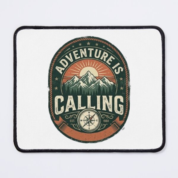 Item preview, Adventure Is Calling Vintage Mountain T-Shirt | Retro Camping & Hiking Typography | Outdoor Nature Graphic Tee designed and sold by Faisal Shah.