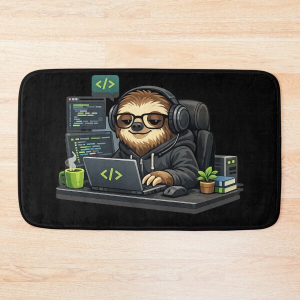 Item preview, Lazy Sloth Programmer Coding at Laptop | Cute Developer Gift for Coders designed and sold by Ach&Koor.