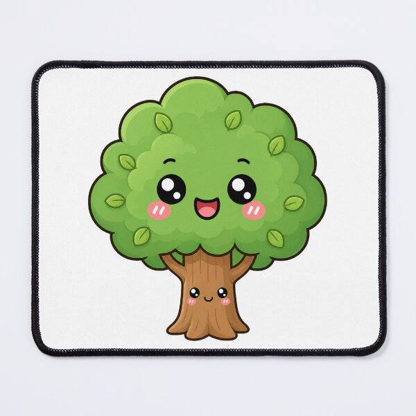 Item preview, Cute Kawaii Tree Happy Green Nature Illustration designed and sold by Seculinator.