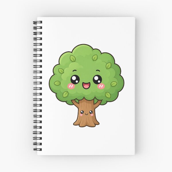 Item preview, Cute Kawaii Tree Happy Green Nature Illustration designed and sold by Seculinator.