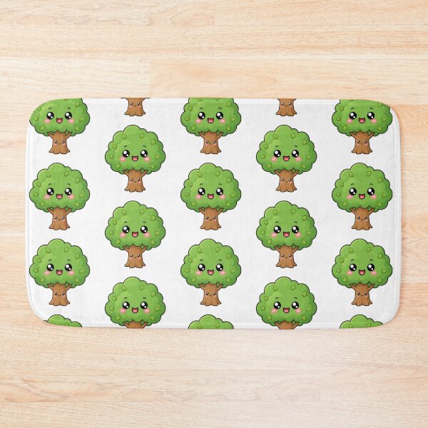 Item preview, Cute Kawaii Tree Happy Green Nature Illustration designed and sold by Seculinator.
