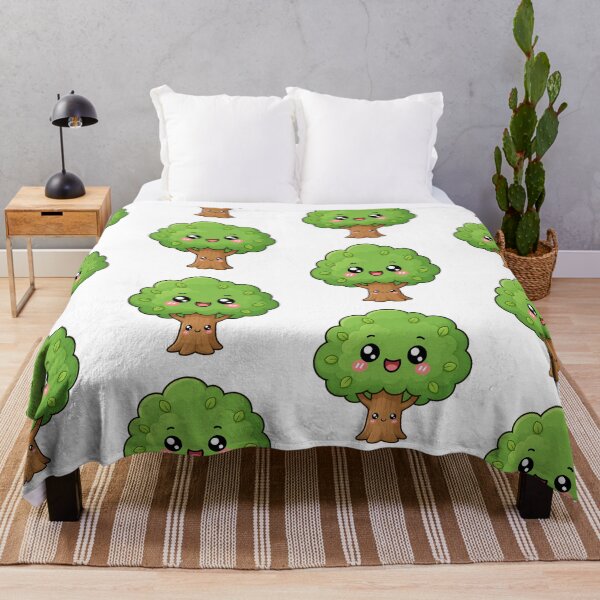 Item preview, Cute Kawaii Tree Happy Green Nature Illustration designed and sold by Seculinator.
