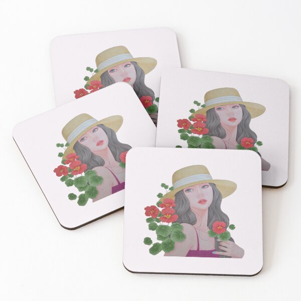 Item preview, Girl with Nasturtium Flowers designed and sold by KJAStudio.