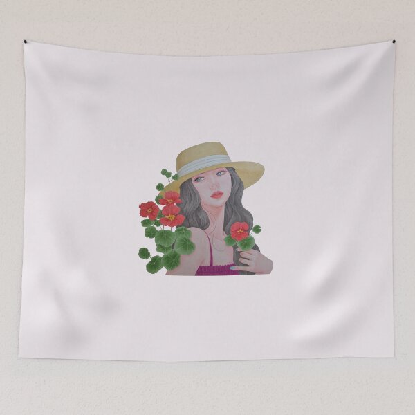 Item preview, Girl with Nasturtium Flowers designed and sold by KJAStudio.