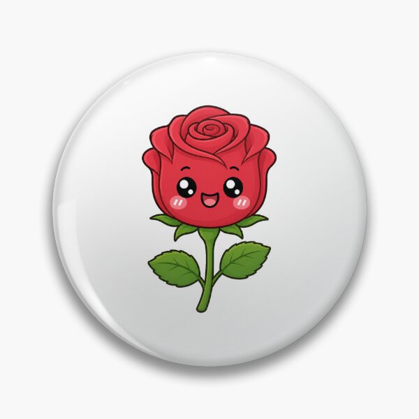 Item preview, Cute Kawaii Rose Happy Red Flower Illustration designed and sold by Seculinator.