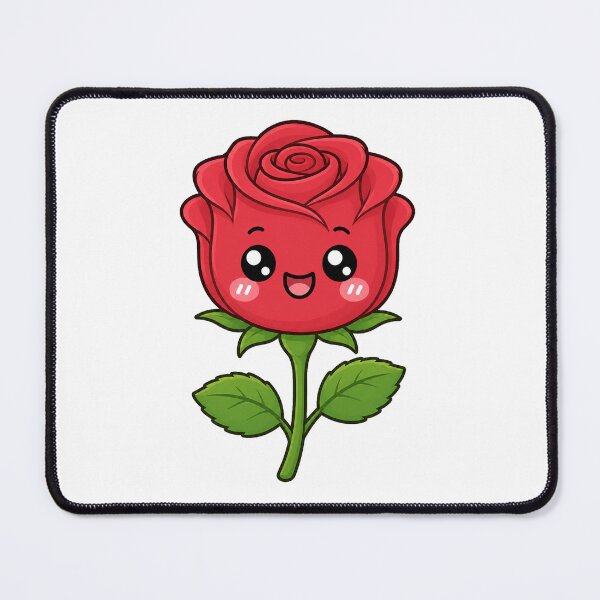Item preview, Cute Kawaii Rose Happy Red Flower Illustration designed and sold by Seculinator.