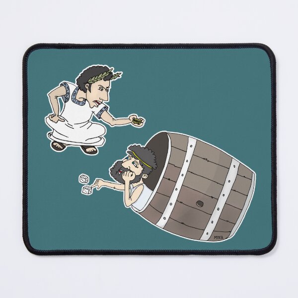 Item preview, Funny Diogenes and Roman Emperor Playing Dice | Sarcastic Ancient History Cartoon designed and sold by MyxaART.