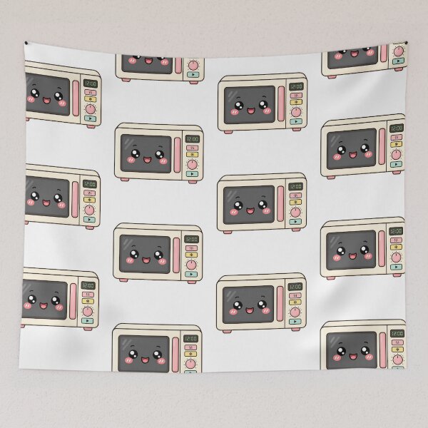 Aperçu de l'œuvre Cute Kawaii Microwave Happy Kitchen Appliance Illustration créée et vendue par Seculinator.