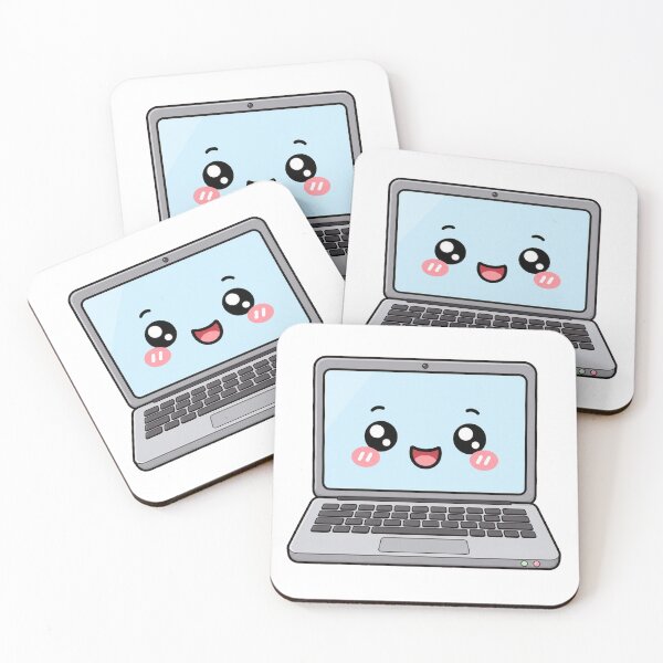 Item preview, Cute Kawaii Laptop Happy Computer Tech Illustration designed and sold by Seculinator.