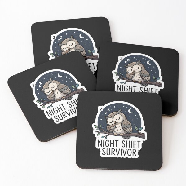 Item preview, Sleepy Cute Owl Night Shift Survivor designed and sold by Owcomm.