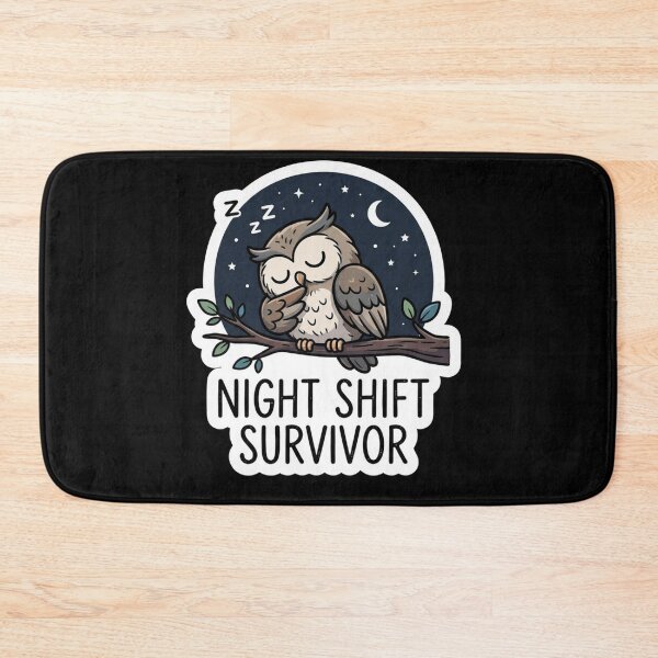 Item preview, Sleepy Cute Owl Night Shift Survivor designed and sold by Owcomm.