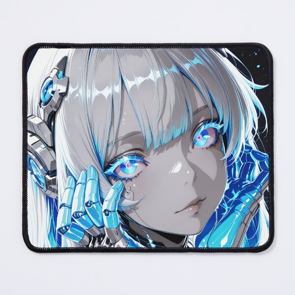 Item preview, Cyber Android Girl Anime Art | Futuristic AI Cyborg Blue Neon Sci-Fi Aesthetic designed and sold by Dyan4.