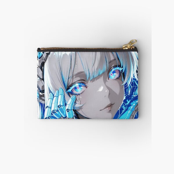 Item preview, Cyber Android Girl Anime Art | Futuristic AI Cyborg Blue Neon Sci-Fi Aesthetic designed and sold by Dyan4.