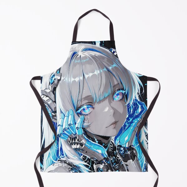 Item preview, Cyber Android Girl Anime Art | Futuristic AI Cyborg Blue Neon Sci-Fi Aesthetic designed and sold by Dyan4.