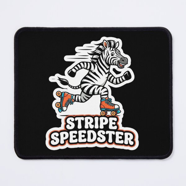 Item preview, Zebra wearing roller skates having fun designed and sold by Owcomm.