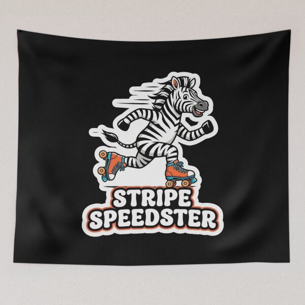 Item preview, Zebra wearing roller skates having fun designed and sold by Owcomm.
