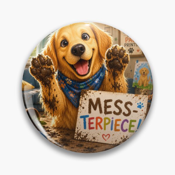 Item preview, Golden Retriever Mess-terpiece | Funny Muddy Dog| Cute Golden Retriever Gift designed and sold by Little Paw Atelier.