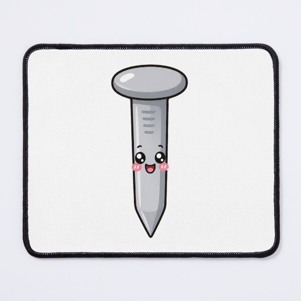 Item preview, Cute Kawaii Metal Nail Happy Hardware Tool Illustration designed and sold by Seculinator.