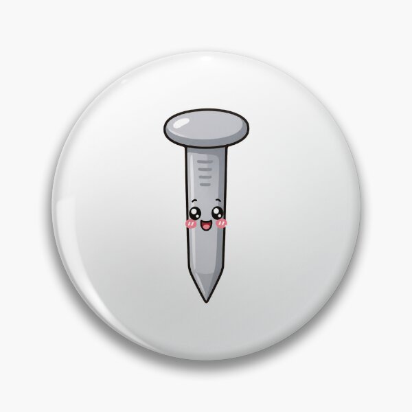 Item preview, Cute Kawaii Metal Nail Happy Hardware Tool Illustration designed and sold by Seculinator.