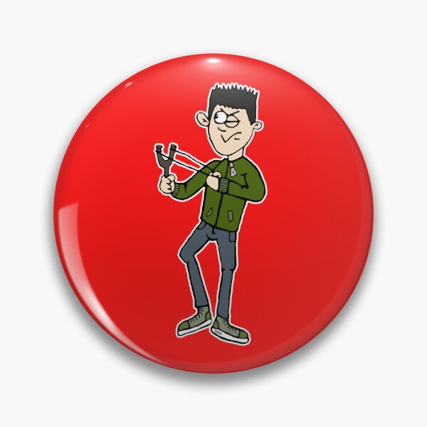 Item preview, Funny Boy with Slingshot Cartoon | Sarcastic Rebel Kid Attitude Sticker designed and sold by MyxaART.