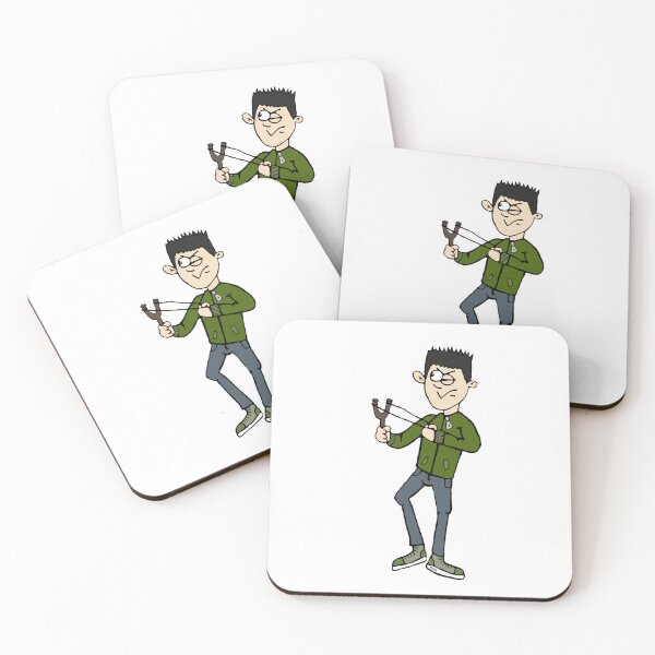 Item preview, Funny Boy with Slingshot Cartoon | Sarcastic Rebel Kid Attitude Sticker designed and sold by MyxaART.