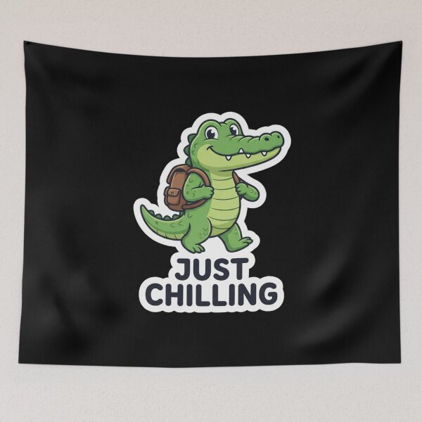 Item preview, Cute Baby Crocodile Wearing A Backpack designed and sold by Owcomm.