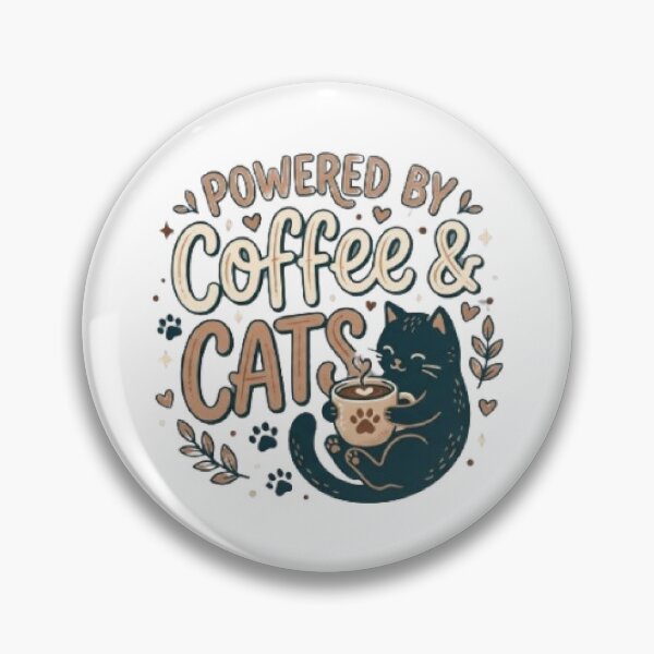 Item preview, Powered by Coffee & Cats Cute Typography T-Shirt | Cozy Cat Lover & Coffee Addict Graphic | Kawaii Pet Design designed and sold by Faisal  Shah.