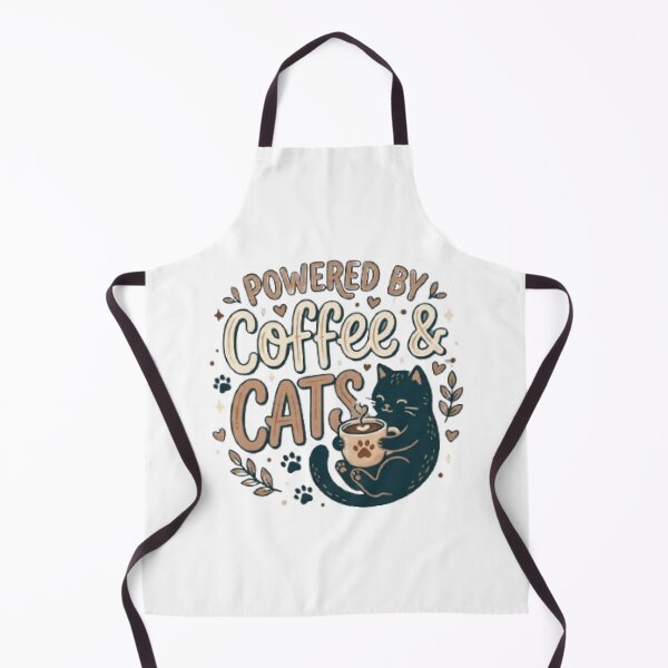 Item preview, Powered by Coffee & Cats Cute Typography T-Shirt | Cozy Cat Lover & Coffee Addict Graphic | Kawaii Pet Design designed and sold by Faisal  Shah.